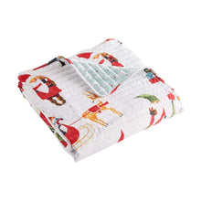 Load image into Gallery viewer, Gnome Holidays White Quilted Throw