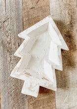 Load image into Gallery viewer, Wooden Christmas Tree Dough Bowl in Rustic White