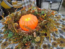 Load image into Gallery viewer, Orange Pumpkin Carved Moving Flame LED Candle 8x6"
