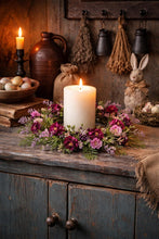 Load image into Gallery viewer, Blushing Spring Blossoms & Eucalyptus Candle Ring 4.5 "