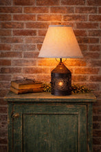 Load image into Gallery viewer, Olde Homestead Lamp in Smokey Black w/Linen Shade