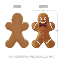 Load image into Gallery viewer, Mr Gingerbread Appliqued Pillow