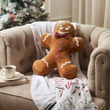 Load image into Gallery viewer, Mr Gingerbread Appliqued Pillow