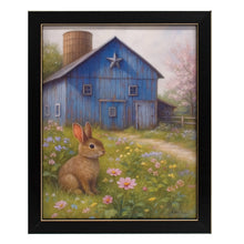 Load image into Gallery viewer, Bunny & Blue Barn Framed Print - 8X10