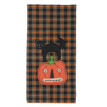 Load image into Gallery viewer, Black Cat Pumpkin Fall Towel