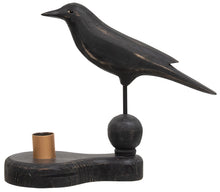 Load image into Gallery viewer, Wooden Crow Pedestal w/Taper Holder
