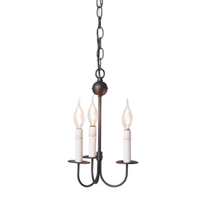 3 Arm Westford Chandelier in Rustic Black