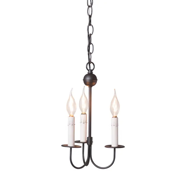 3 Arm Westford Chandelier in Rustic Black