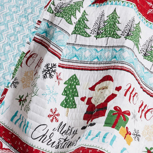 HO HO Holidays Quilted Throw Blanket