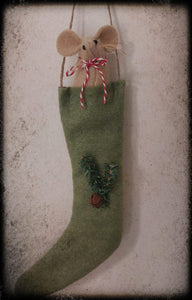 Christmas Mouse in Stocking,  handmade