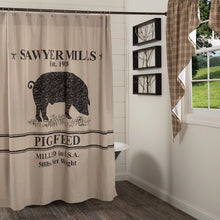 Load image into Gallery viewer, Sawyer Mill Charcoal Shower Curtain 72X72
