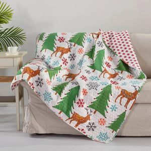 The Tinsel Reversible Christmas Quilted Throw