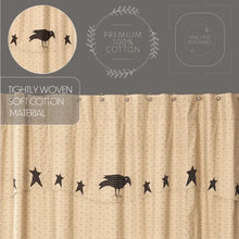 Load image into Gallery viewer, Kettle Grove Shower Curtain w Applique Crow &amp; Star Valance
