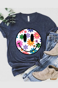 Smiley Face Daisy Graphic Bella Canvas Tee