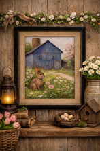 Load image into Gallery viewer, Bunny &amp; Blue Barn Framed Print - 8X10
