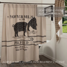 Load image into Gallery viewer, Sawyer Mill Charcoal Shower Curtain 72X72
