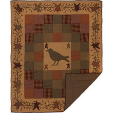 Load image into Gallery viewer, Heritage Farms Applique Crow &amp; Star Quilted Throw 50 X 60
