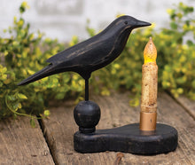 Load image into Gallery viewer, Wooden Crow Pedestal w/Taper Holder
