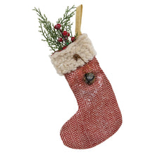 Load image into Gallery viewer, Iced Winter Greenery Stocking Ornament
