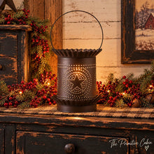 Load image into Gallery viewer, Primitive Hearth Jumbo Wax Warmer w/ circle star in country Tin
