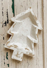Load image into Gallery viewer, Wooden Christmas Tree Dough Bowl in Rustic White
