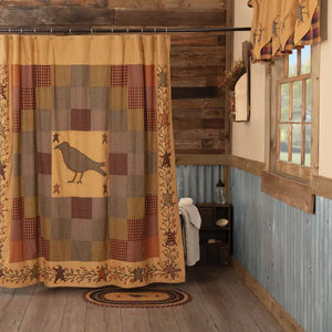 Heritage Farms Appliqued Crow & Star Shower Curtain