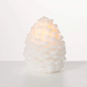 Snowy Pinecone LED Candle