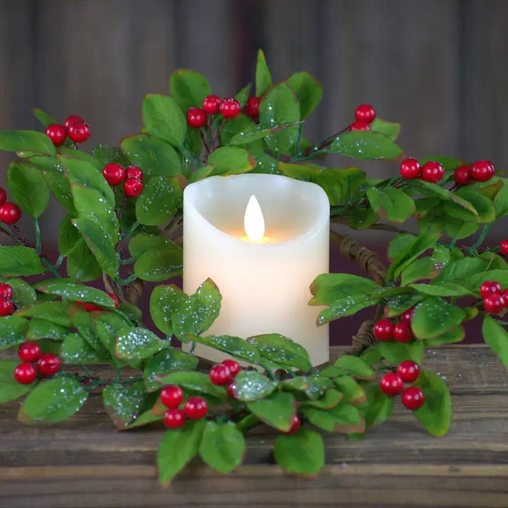 Holly Berry Candle Ring 6.5