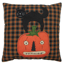 Load image into Gallery viewer, Black Cat Pumpkin Fall Pillow

