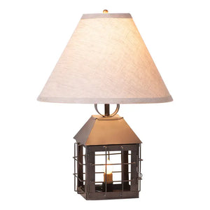 Colonial Lantern Lamp w/Ivory Linen Shade