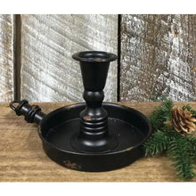 Load image into Gallery viewer, Black Distressed Taper Candle Holder
