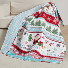 Load image into Gallery viewer, HO HO Holidays Quilted Throw Blanket

