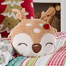 Load image into Gallery viewer, Merry &amp; Bright Comet Deer Throw Pillow
