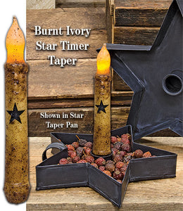 Burnt Mustard Star Timer Taper, 6"