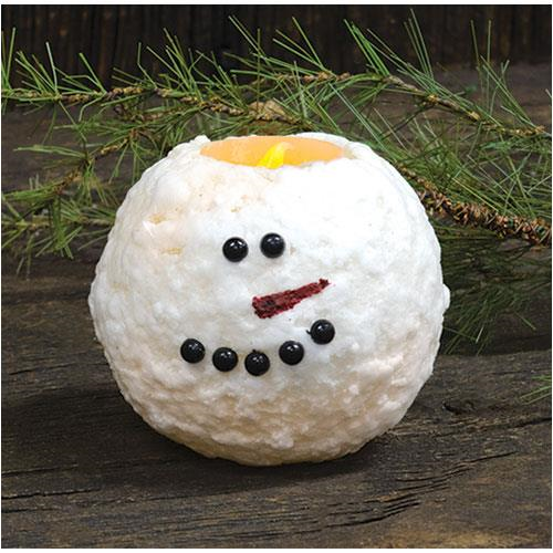 Snowman Round LED Candle