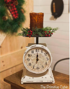 Cream Distressed Scale Clock