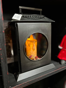 Carriage Lantern with Timer Pillar Candle