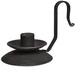 Distressed Candle Holder, in Black