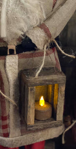 Rustic Candle Holder ornament w/grungy tealight