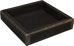 Candle Tray in Black, Wood