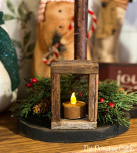 Load image into Gallery viewer, Rustic Candle Holder ornament w/grungy tealight
