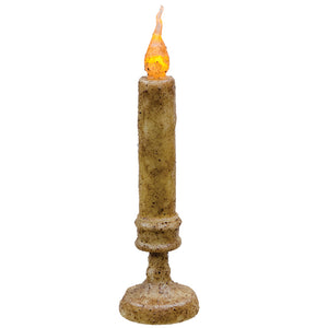 Burnt Ivory Twisty Flame Candlestick, 8"