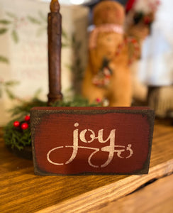 Joy Wood Block Sign